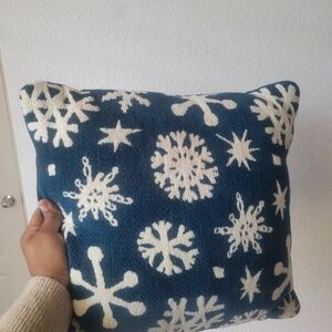 Target Snowflake Pattern Accent Pillow - Blue and White Christmas Holiday Decor